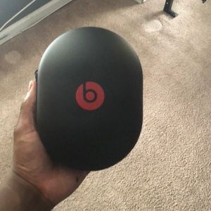 Red wired Beats By Dre studio